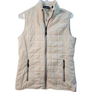 Cutter and Buck Cream  Gray Quilted  Lightweight Puffer Vest Small Minimalist